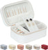 Small Jewelry Travel Case for Women & Girls Mini Leather Jewelry Box Is Portable Jewelry Case Travel For Fine Jewelry, White Travel Jewelry Case O...
