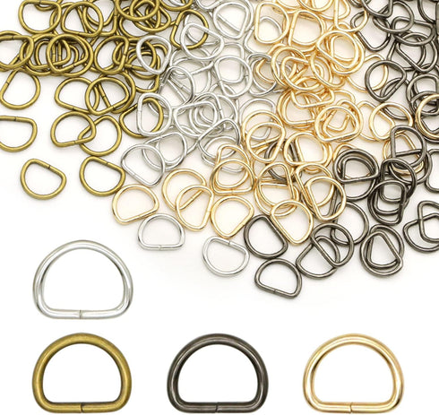 200 Pieces Metal D Ring Buckles D-Ring Loop Clasp Hook for Hardware Bags Ring Hand DIY Accessories...