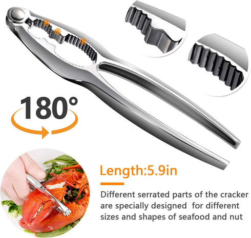 Crab Leg Crackers and Tools - Lobster Crackers and Picks Set Shellfish Crab Claw Cracker Stainless Steel Seafood Crackers & Forks - lobster tools ...