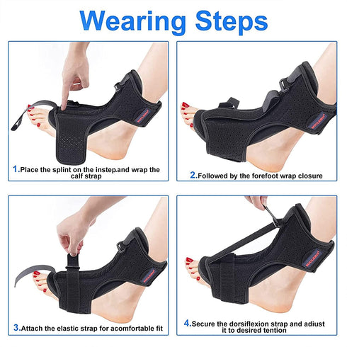 2 Pack Plantar Fasciitis Night Splint Drop Foot Orthotic Brace, Adjustable Plantar Fasciitis Brace, Improved Dorsal Night Splint for Effective Rel...