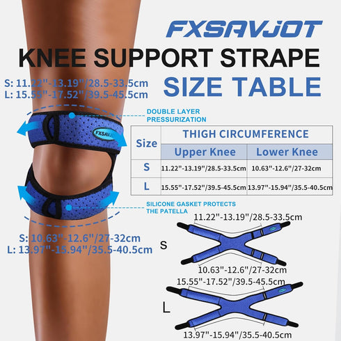 Professional Patella Knee Brace Pro for Knee Pain/Meniscus Tear,Adjustable Orthopedic Compression Patellar Tendon Support Strap with Side Stabiliz...