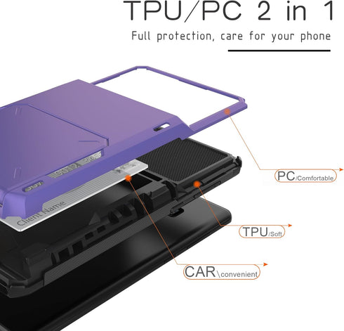 Asuwish Phone Case for Samsung Galaxy S22 5G with Tempered Glass Screen Protector and Credit Card Holder Slot Hybrid Protective Cell Rugged Slim M...