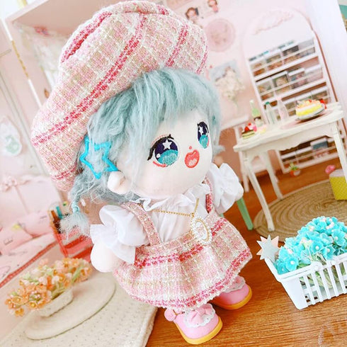 niannyyhouse Berets Suspender Skirt White Shirt Dressup 7.8in/20cm Plush Doll Clothes (Pink)...