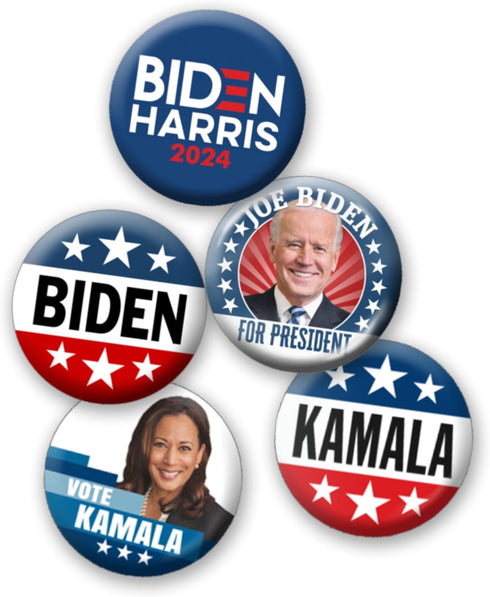 8-Pack Mini 1 Inch Buttons - Joe Biden for President Lapel Pins Assorted Biden Harris 2024 - Design 6004...