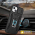 Maxdara for iPhone 14 Case & iPhone 13 Case with Slide Camera Cover & Built-in 360° Rotating Ring Kickstand & Glass Screen Protector Protective Co...