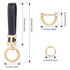 Black Leather double Bling Rhinestones keychain Fingerprint Resistant Plating Metal Key Chain Ring...