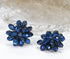 AeraVida Dazzling Chrysanthemum Flower Deep Blue Crystals Base Metal Clip on Earrings | Deep Blue Earring | Blue Flower Clip on Earrings |Chrysant...