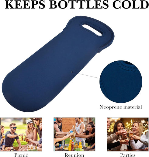 Wine Travel Carrier & Cooler Bag, Wine bottle Carrying Tote Picnic Cooler, Water, Drinks, Beer Bottle Insulated, Neoprene Hand Bag for Travel with...