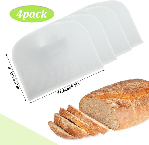 Queekay 4 Pcs Plastic Dough Scraper Flexible Dough Cutter Plastic Bench Scraper for Baking Dough Spatula Plastic Dough Cutter Scraper Baking Tools...