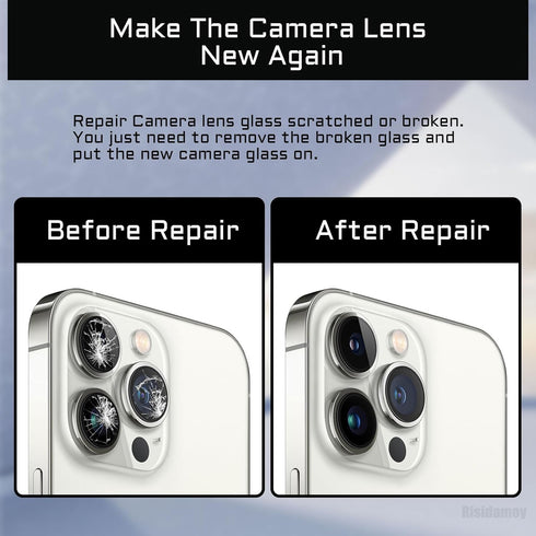 for iPhone 12 Pro OEM Rear Camera Lens Replacement with Dual-Sided Adhesive for iPhone 12PRO Back Camera Glass Lens with Fix Tool Repair Kit Tweez...