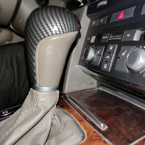 Carbon Fiber Gear Shift Shifter Knob Cover Cap Trims for Audi A4 B8 A5 A6 C6 2008-2012 Q5 Q7 (08 A4)...
