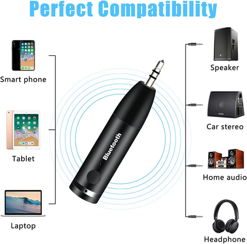 Wireless Bluetooth Aux Adapter, Mini Portable 3.5mm Bluetooth Aux Receiver for Car, Headphones, Home Stereo Music System (Black)...