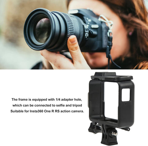 Fydun Action Camera Housing Frame Case ABS Protective Frame Mounting Bracket for Insta360 One R RS with Cold Shoe Housing Case Bracket Accessories...
