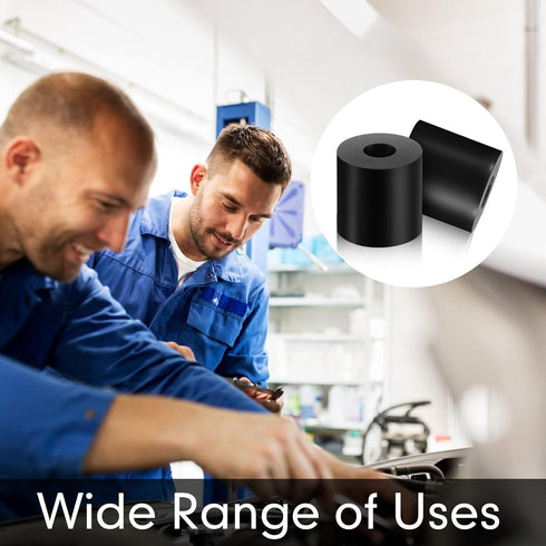 Fabbay Multi Purpose Rubber Spacer Black Rubber Bushings 3/4 Inch OD x 1/4 Inch ID x 3/4 Inch Grommets Rubber Washers for Vibration, Bolts, Home, ...