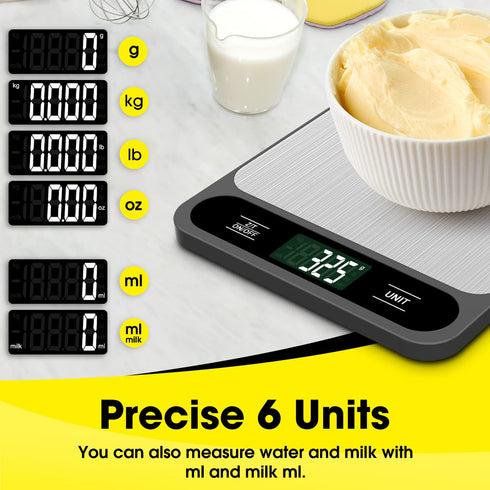 Food Scale, 10kg/22lb Digital Kitchen Scale Weight Grams and Ounces for Baking Cooking Coffee Package Postage, 6 Units with Tare Function, LCD Dis...