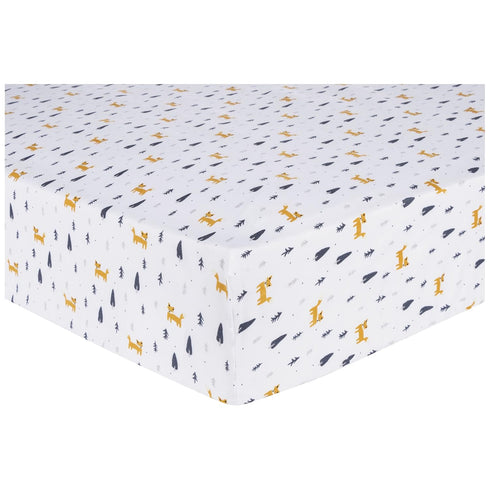 Sammy & Lou Pine Fox 2-Pack Microfiber Fitted Crib Sheet Set, Fits Standard Crib Mattress 28 in x 52 in; Fully Elasticized,...