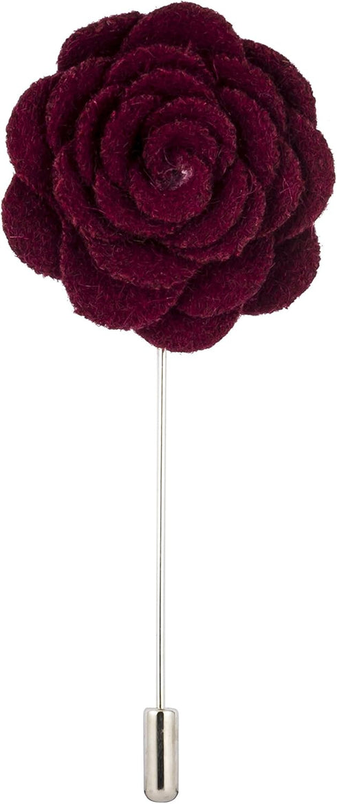 Knighthood Lapel Pin Flowers for Men Suits Maroon Flower Lapel Pin Brooch...