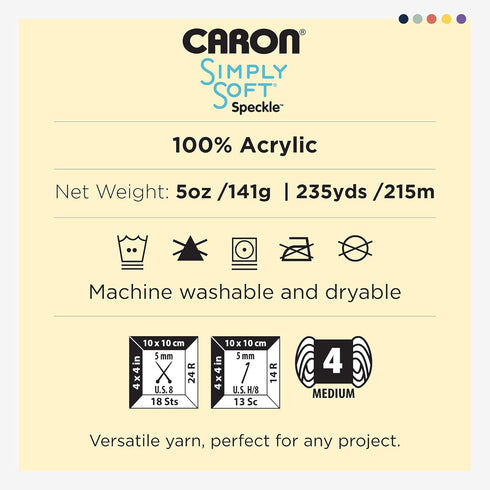 CARON Simply Soft Speckle Yarn, Seashell...