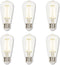 Westinghouse 4518700 6.5 Watt (60 Watt Equivalent) ST15 Dimmable Clear Filament LED Light Bulb, Medium Base (6-Pack)...