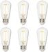Westinghouse 4518700 6.5 Watt (60 Watt Equivalent) ST15 Dimmable Clear Filament LED Light Bulb, Medium Base (6-Pack)...