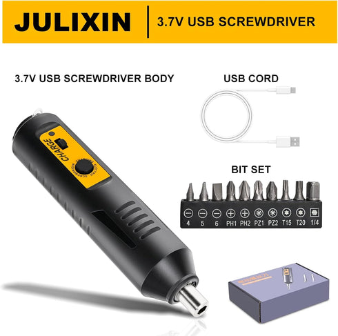 Mini Cordless Electric Screwdriver,Rechargeable, Can Rotate Clockwise Or Counterclockwise,With A Button Control And Ultra Long Battery Life,10 Bit...