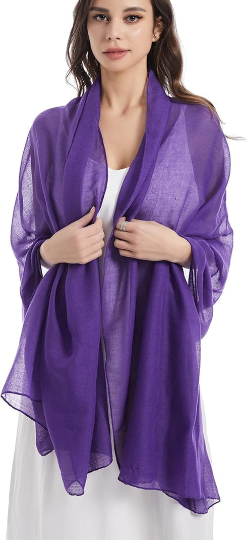 MissShorthair Womens Solid Color Scarfs Long Lightweight Scarf for Women Large Sheer Wrap Shawl...