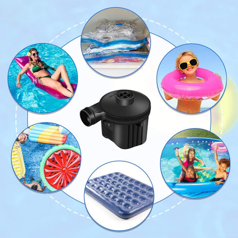 Electric Air Pump, High Power Air Pump Inflator & Deflator Valve with 3 Nozzles, 1.2PSI Pressure Fast Filling Air Pump for Air Mattress, Swimming ...