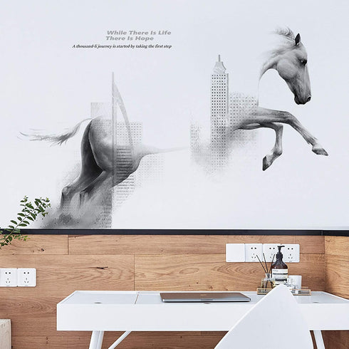 Horse Wall Decals Wall Stickers Peel and Stick Removable Decal Stick DIY Wall Art Murals Home Wall Decor for Bedroom Living Room Classroom Office ...