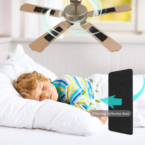 Ceiling Fan Filters | Activated Coconut Filters | Easy-Stick Universal Ceiling Fan Air Filters | Eliminate Odors, Dust, and Pollutants | Easy Inst...