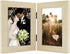Golden State Art, 4x6 Double Picture Frame Vertical Hinged Photo Frame 2 Opening Folding Family Frames Collage, with Real Glass (4x6, Beige, 1-Pac...