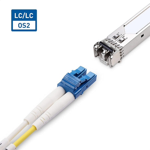 Cable Matters Plenum Rated Duplex OS2 Single Mode Fiber Optic Patch Cable - 1m / 3.3ft, LC to LC UPC 9/125 OFNP OS2 Fiber Optic Cable...