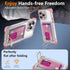 MZELQ for iPhone 15 Pro Max Case, Card Holder Camera Protection Cover + Screen Protector, Push-able Kickstand Case Four Corner Protection Shockpro...