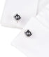 Mens classic cufflinks business wedding shirts gifts (Grey crystal)...