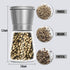 Pepper Grinder, Spice Mill with Ceramic Blades, Salt Grinder Refillable, Stainless Steel Dust Cover, Pepper Mill for Kitchen or Outdoor Picnic (18...