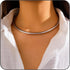 Vintage Gold/Silver Choker Necklace for Women,Dainty Simple Bolt Fishbone Necklaces 14K Gold Plated Snake Chain Necklace...