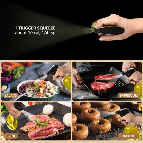 Glass Oil Spray Bottle, 8.8oz Oil Sprayer for Cooking, Large Olive Oil Sprayer, Oil Mister for Air Fryer, BBQ, Kitchen Oil Spritzer, Cooking Spray...