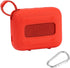 for JBL Go 4 Waterproof Bluetooth Speaker Silicone Cover Case, Portable Silicone Travel Case with Carabiner, Protective Skin Case (Red Case) - co2...