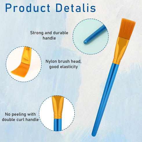 6Pcs Acrylic Paint Brushes Flat Paint Brushes for Acrylic Painting 1 inch Watercolor Acrylic Paint Brush Synthetic Nylon Oil Painting Brushes for ...