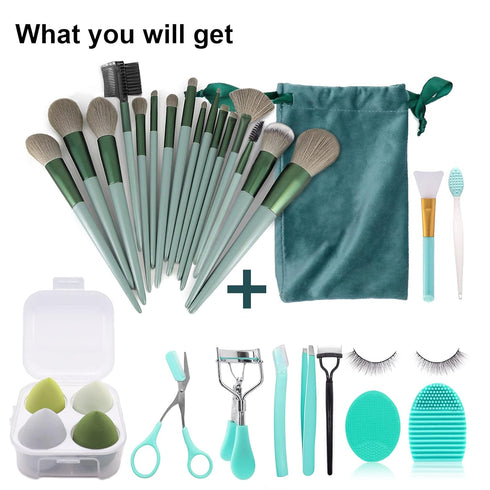 Koccido Makeup Brushes 30 Pcs Makeup Kit,Foundation Brush Eyeshadow Brush Make up Brushes Set (Green, 30 Piece Set)...