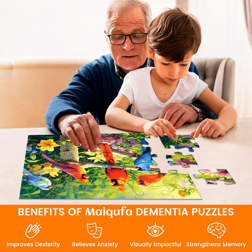 4 Packs 36 Large Piece Puzzle for Seniors - Dementia Puzzles for Elderly Adults,Alzheimer’s Puzzles Memory Cognitive Games for Elderly Seniors wit...