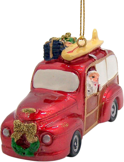 Wowser Beach Cruisin' Santa Christmas Ornament, Festive Holiday Beach Décor, 3 1/2 Inches...