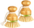 Bamboo Dish Brush, Scrub Brush for Dishes Pots Pans Kitchen Sink Cast Iron Skillet Cleaning, Pack of 2...