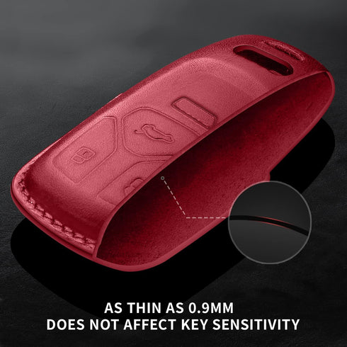 Tukellen for Audi Key Fob Cover Genuine Leather with Keychain,Leather Key Case Protector Compatible with Audi A4 Q7 Q5 TT A3 A6 SQ5 R8 S5 Smart Ke...