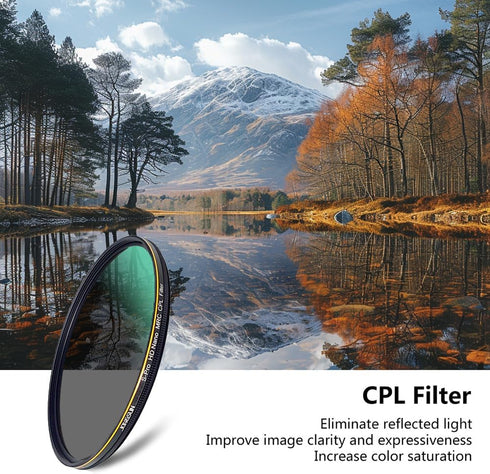 49mm Polarizing Filter, Circular Polarizer Filter, S-Pro HD Nano MRC16, 16 Layers Multicoated, NITTO AGC Optics Glass, CPL Filter for Camera Lens...