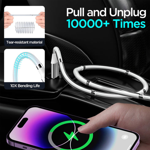 AICase Magnetic Charging Cable,(3FT+6.5FT) Super Organized Charging Magnetic Absorption Nano Data Cable for Phone 14/13/12/11/XS/XS Max/XR/X/8/8 P...