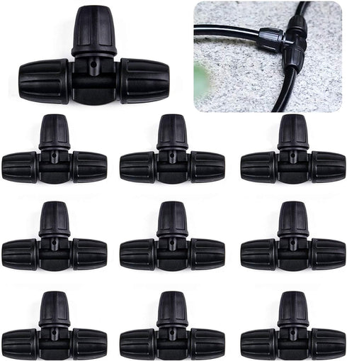 Kalolary Barbed Tee for 5/16 Inch Irrigation Tube, 20PCS Anti-Drop Drip Irrigation Hose Fittings for 8/12mm PE Pipe Micro Spray Lock Drip Irrigati...