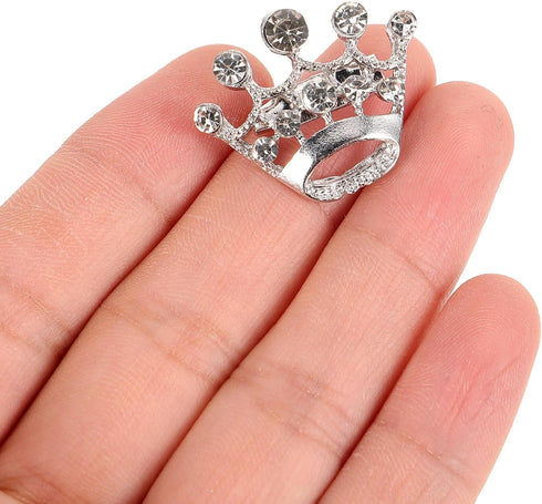 ULTNICE 12pcs Tiara Crown Brooch Pin Wedding Party Pageant Brooch (Silver)...