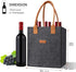 6 Bottle Wine Tote Bag, Insulated Thermal Padded Wine Bottle Carrying Cooler Carrier for Travel, Picnic, Great Gift for Wine Lover (Dark Grey)...