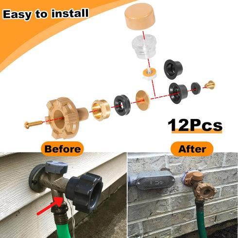 RK-17MH Repair Kit Wall Hydrant Metal Handle Repair Kit Fit for Woodford Model 17 Outdoor Faucet(12 Pcs)...