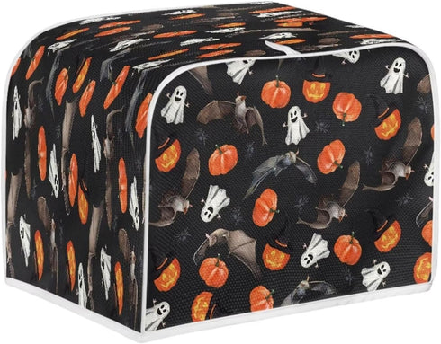Bat 2 Slice Toaster Covers, Pumpkin Ghost Anti-Sputtering Bread Toaster Cover Toaster Dust Cover, Small Washable Kitchen Appliance Protector, Keep...